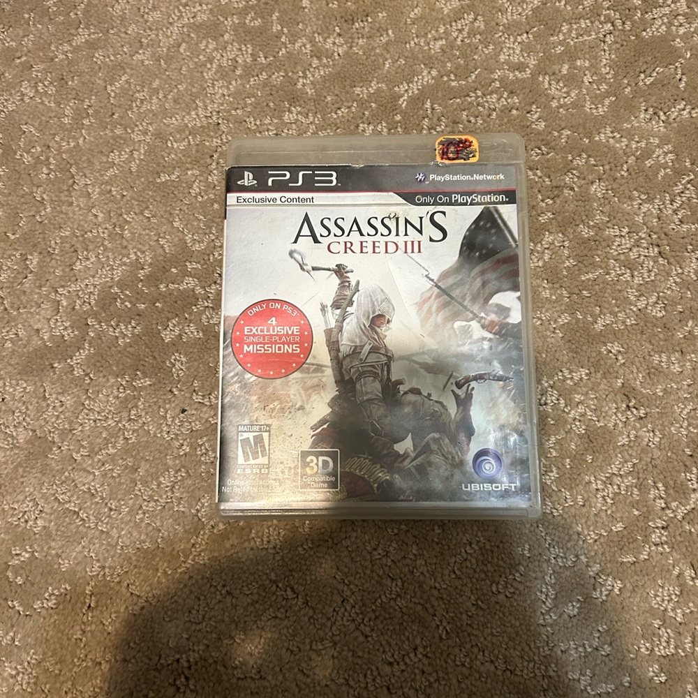Assassin's Creed III (Sony PlayStation 3, 2012) Rated M Good Condition VideoGame